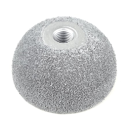 Group 31 Buffing Wheel, 2 In. Dome Silver Carbide For Air Tools, 170 Ssg 60 Grit 3/8-24 Thread Arbor Hole 14-364